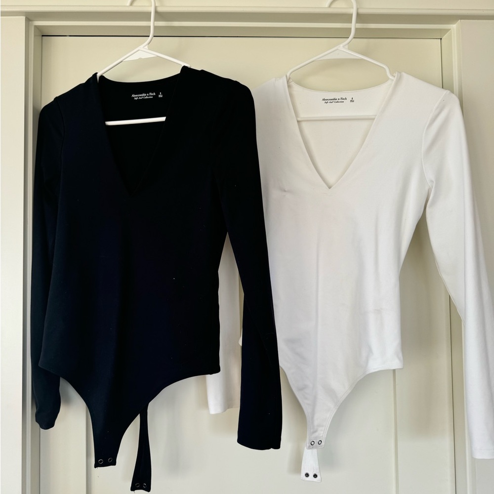 Abercrombie v neck bodysuit bundle- size small. Black and white.